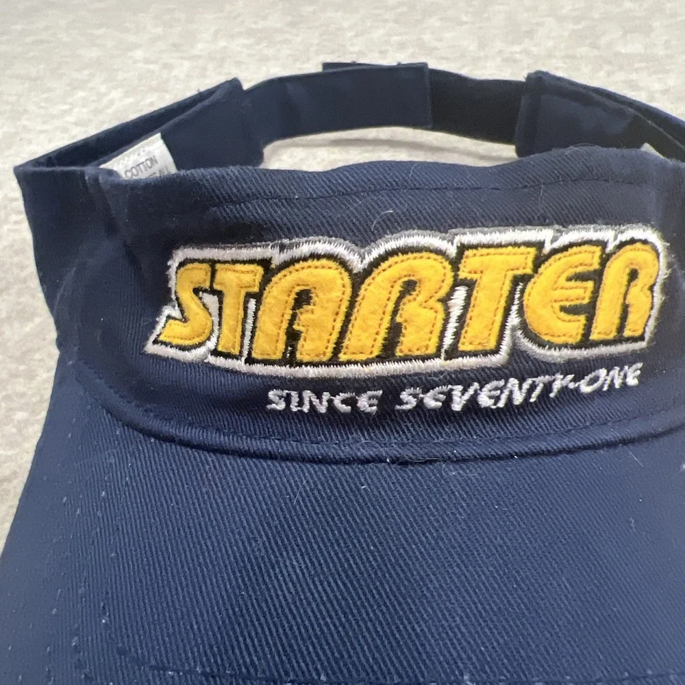 Starter‎ Visor Cap Adjustable Strap Logo Athletic Navy Retro Y2k Fashion - Picture 2 of 7